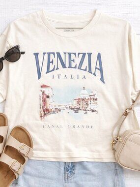 Organic Collective Venezia Italia Graphic Tee Organic Cotton Size Large